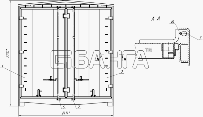 НефАЗ НефАЗ-9334 (2008) Схема Установка дверей-3 banga.ua
